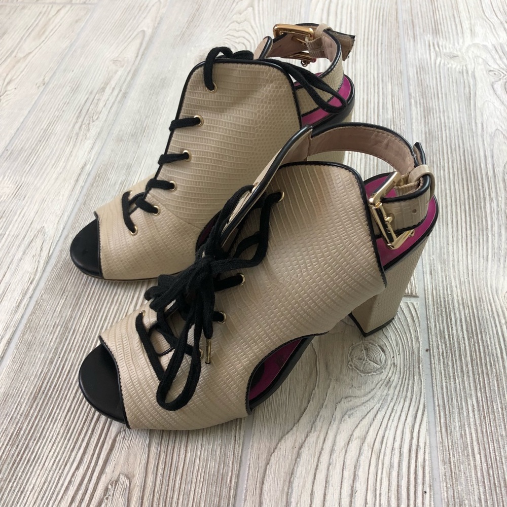 Juicy Couture | Peep Toe Lace Up Heel